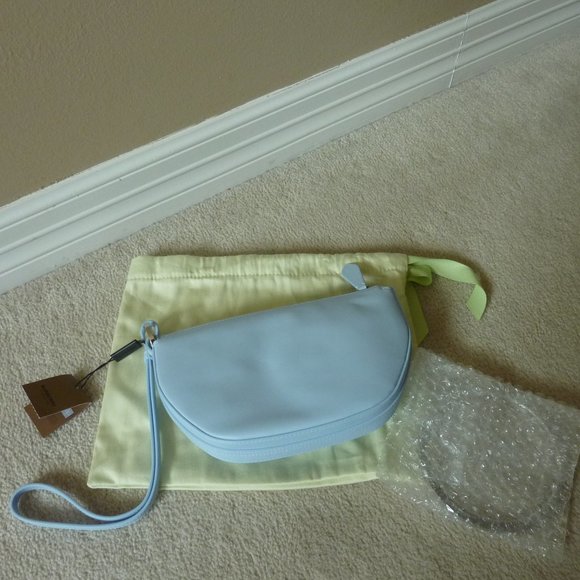 BURBERRY Mini Double 'Olympia' Logo Leather Bag in Pale Blue (NEW) - Picture 5 of 12